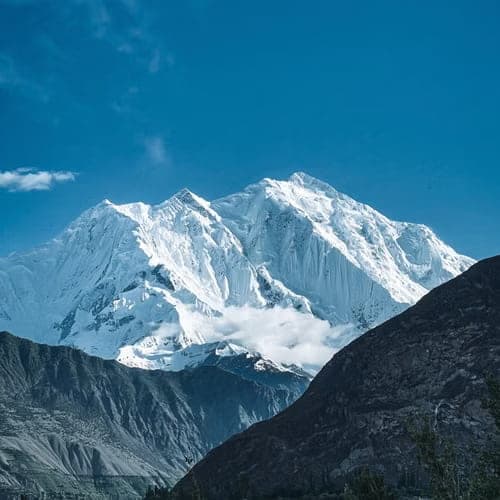 The Zabarwan range above Srinagar, bare ridgelines under open sky