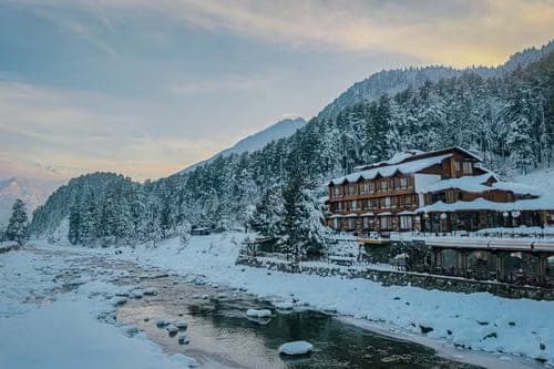 The Lidder river running through the pine-lined Pahalgam valley
